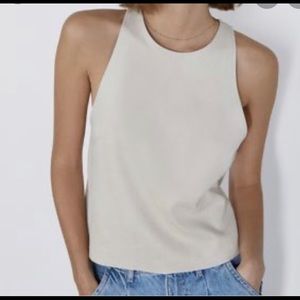 Zara faux suede top
